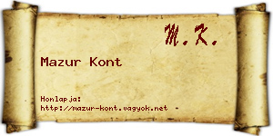 Mazur Kont névjegykártya